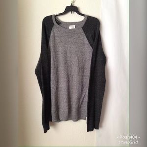 LUCKY BRAND MENS LONG SLEEVE SWEATER SZ XL GRAY